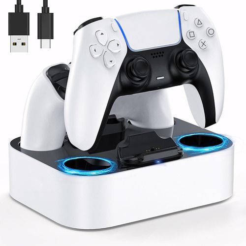 Base De Carregamento do Controlador Dual Sense para O Ps5 Gllai Y12 Carregamento Usb para Tensão Doméstica de Desconexão Automática Quando Totalmente Carregado Seguro e Confiável branco