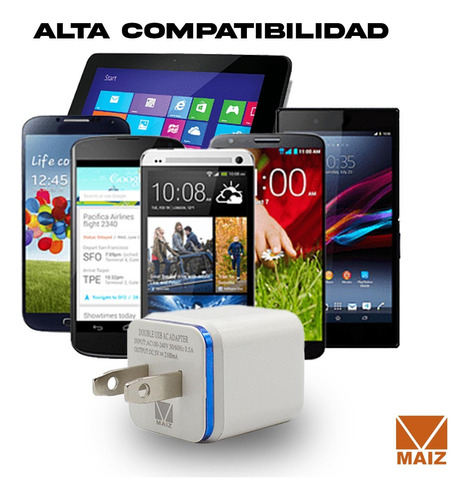 Adaptador Cubo Cargador 2.1a Pared 2 Puertos Usb Mayoreo