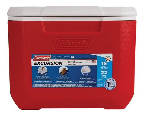 Cooler Nevera Cava Coleman 16 Qt Y/o 15 Lt Rojo