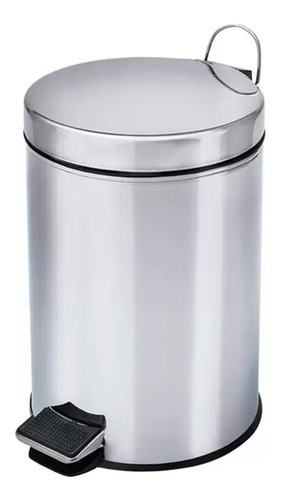 Lixeira Aço Inox De 12 Litros Pedal Com Cesto Removível