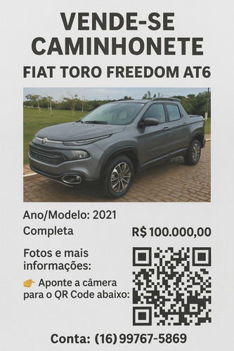 Fiat Toro 1.8 16v Freedom Flex 4x2 Aut. 4p 1727 mm