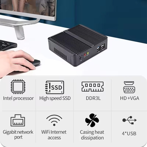 Mini Pc Industrial J1800 2.41ghz | 8 Gb | 128 Ssd | W10pro