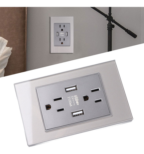 Contacto Doble Toma Corriente Con Puertos Usb Y Tipo C
