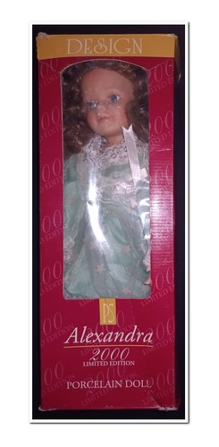 Muñeca Porcelana Doll, Alexandra, 40x15 Cms. Aprox.