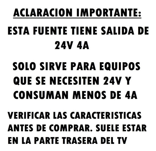 Fuente Switching 24v 4a Pdn-80-18 Tv Lcd Led Audinac Tonomac Transformador 220v