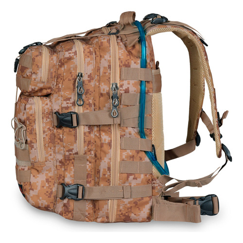 Mochila Crampon Army Camuflada- Trilhas E Rumos Cor Marrom-claro Desenho Do Tecido Camuflado