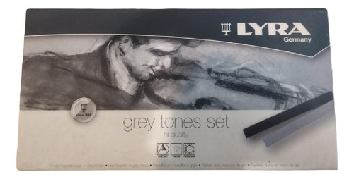 Pastel Tiza Lyra Grey Tones X 12 Unidades