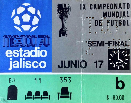 Ingresso Brasil Uruguai 1970 Copa México Pelé Mazurkiewicz