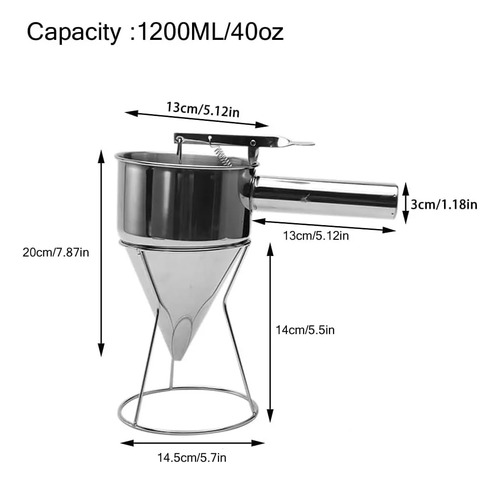 Funil Inox Dosador Confeiteiro