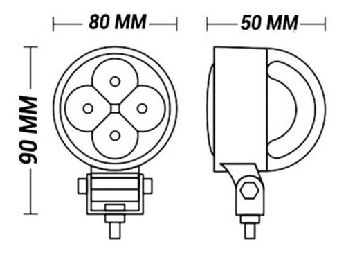 Imagen 4 de 10 de Faro Led Auxiliar Circular 12w 8cm 12v / 24v Auto Camion
