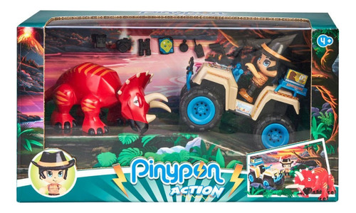 Pinypon Action Serie Squad Cuatriciclo Con Dinosaurio Figura
