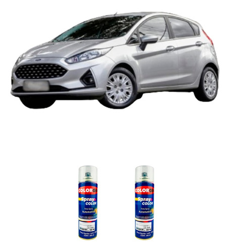 Tinta Spray Automotiva Ford Prata Geada + Verniz 300ml