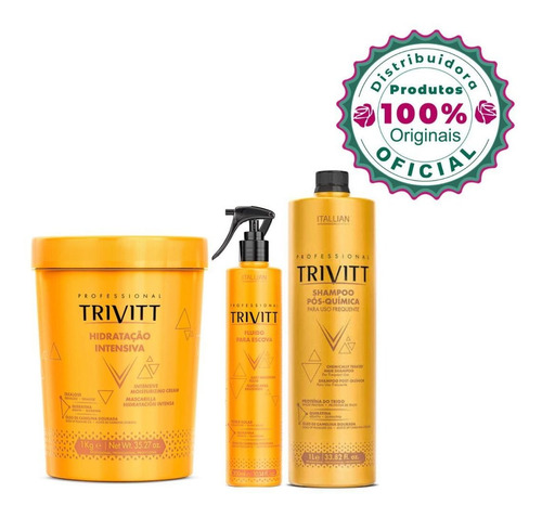 Hidratação Trivitt 1kg + Shampoo 1l Pós Química & Fluído