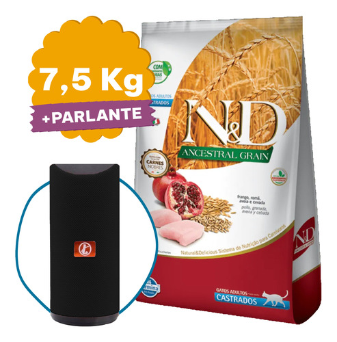 Farmina Nyd Ancestral Grain Gato Adulto Castrado 7,5 Kg