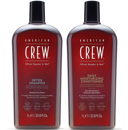 Shampoo Exfoliante + Acondicionador American Crew Men 1000ml