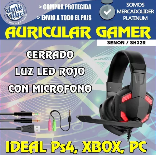 Auricular Gamer Pc Ps4 Xbox Gaming Con Microfono Led Envios