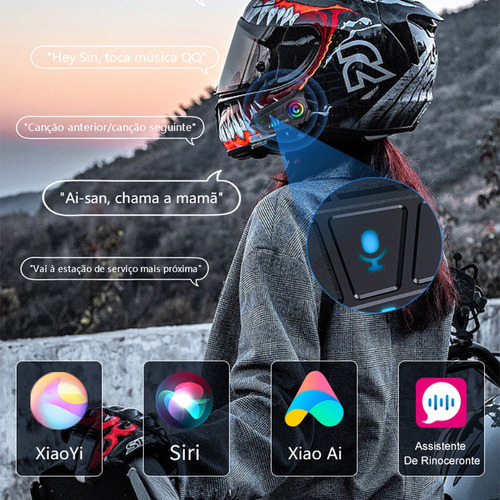 Fone De Ouvido Transmissor Bluetooth 5.0 Para Capacete Moto