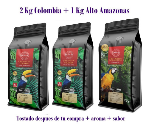 3 Kg Café Grano (2kg Colombia+ 1kg Peru)  50% Off