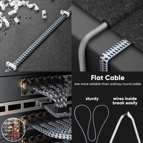 Ariskeen Cable Ethernet Cat 8 De 10 Pies, Paquete De 2, C...