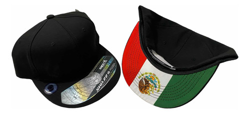 Lote 12 Pzas Gorra Snapback Negra Visera Plana Mexico