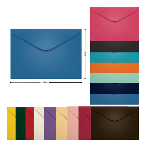 Envelope Carta 114x162 Porto Seguro Azul Escuro Scrity 100 U Cor Azul Grécia