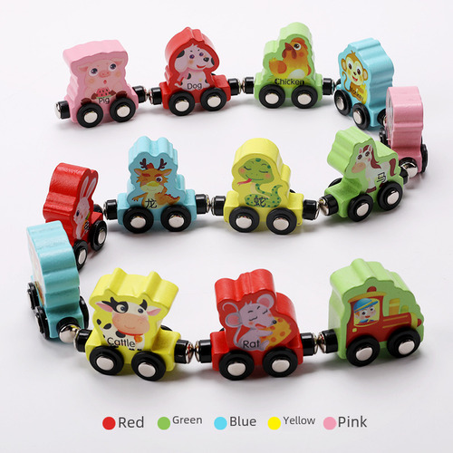 Digital Magnetic Car (small Size) - Magnetic Wooden Animal