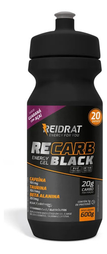 Reidrat Recarb Energy Gel Black Squeeze 600g Bcaa Palatinose