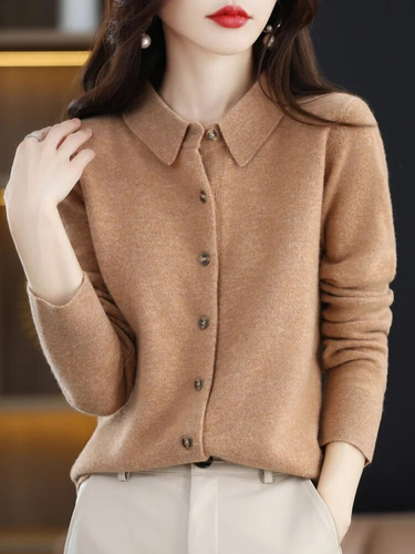 . Suéter De Larga Calidad 2023 100% Lana Merino For Mujer