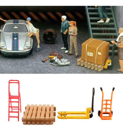Simulación Miniatura Taller De Reparación De Coche Rojo