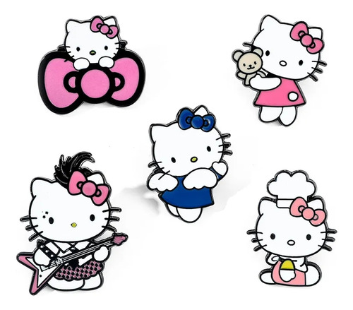 Set Pins   Hello Kitty  Broche 5 Unidades Caja De Regalo 