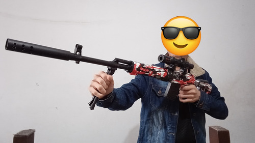 Arma Gel Grafite Awm Mira Sniper Automatica Svd Free Fire