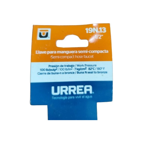 Llave Para Manguera Bronce 13mm(1/2plg) 19n.13 Marca Urrea