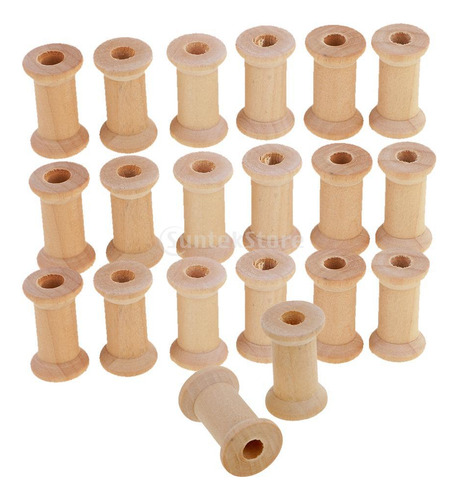 6 X 100 Uds Bobinas De Costura De Madera VacĂas Carrete De
