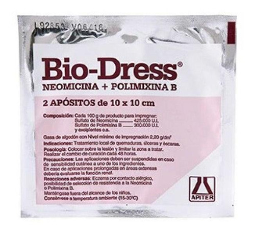 Imagen 2 de 2 de Bio Dress 2 Apositos 10cm X 10cm