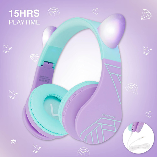 Auriculares Bluetooth Powerlocus Para Niños Con Micrófono 85