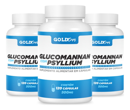 Glucomanan Psyllium Kit 2 X 120 Caps Fibras 240 Caps