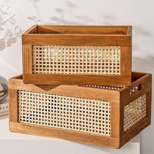 Cesta Decorativa Para Almacenamiento De Libros, Cestas Tejid