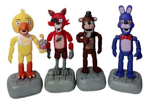 Five Nights At Freddy's En Porcelana Fria X 4 Muñequitos