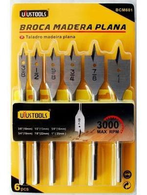 Mecha Plana 6pcs P/madera