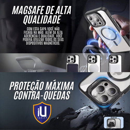 Case Suporte Para iPhone + Película Tela E Câmera Vidro 3d