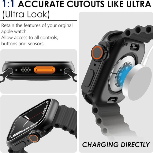 Case Para Apple Watch De Policarbonato Negro 42/44/45/46mm