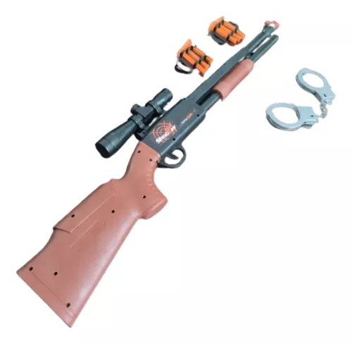 Kit 2 Arma Espingarda Com Mira Tipo Nerf Shotgun Com 12 Dardos +