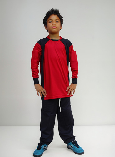 Kit Goleiro Infantil Camisa Calça Acolchoada Uniforme