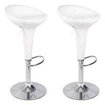 Comprar Banquetas Alta Premium X2 Taburete Desayunador Cocina Acabado De La Estructura Cromado Color X2 Blancas