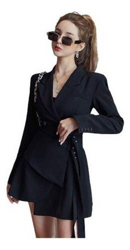 Vestido Tipo Blazer De Manga Larga Para Mujer [u] [u]