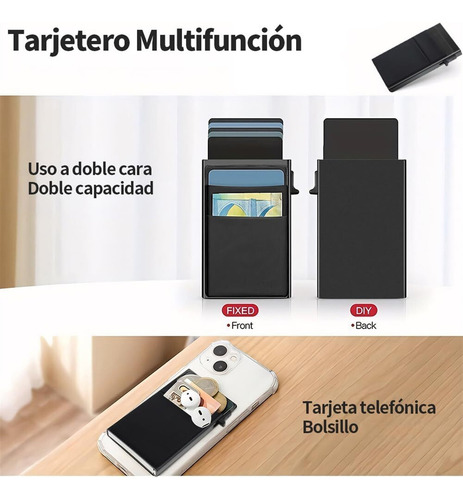 Tarjetero Hombre Delgado Tarjetero Metálico