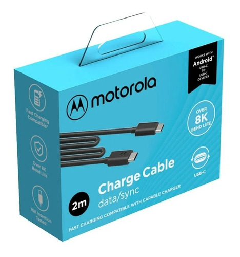 Cable De Datos Motorola Tipo-c A Tipo-c De 2m Original