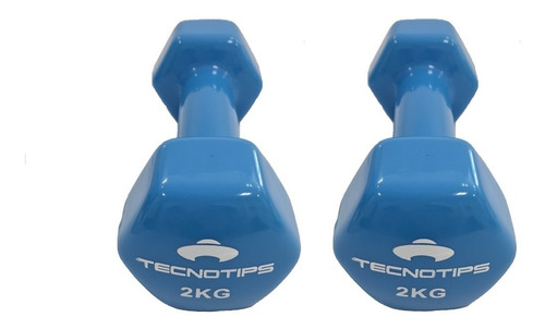 Imagen 1 de 10 de Kit Pesas Pesitas Mancuernas 2 Kg C/u Fundicion Tecnotips ®
