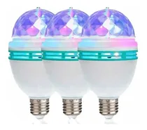 Comprar Set X 3 Unidades Focos Led Bolicheros Rgb Giratorios Fiesta