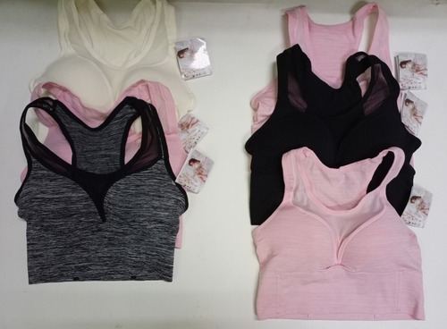 Imagen 4 de 4 de Top Deportivo Con Relleno Y Varilla Semi Largo Tipo Bustier